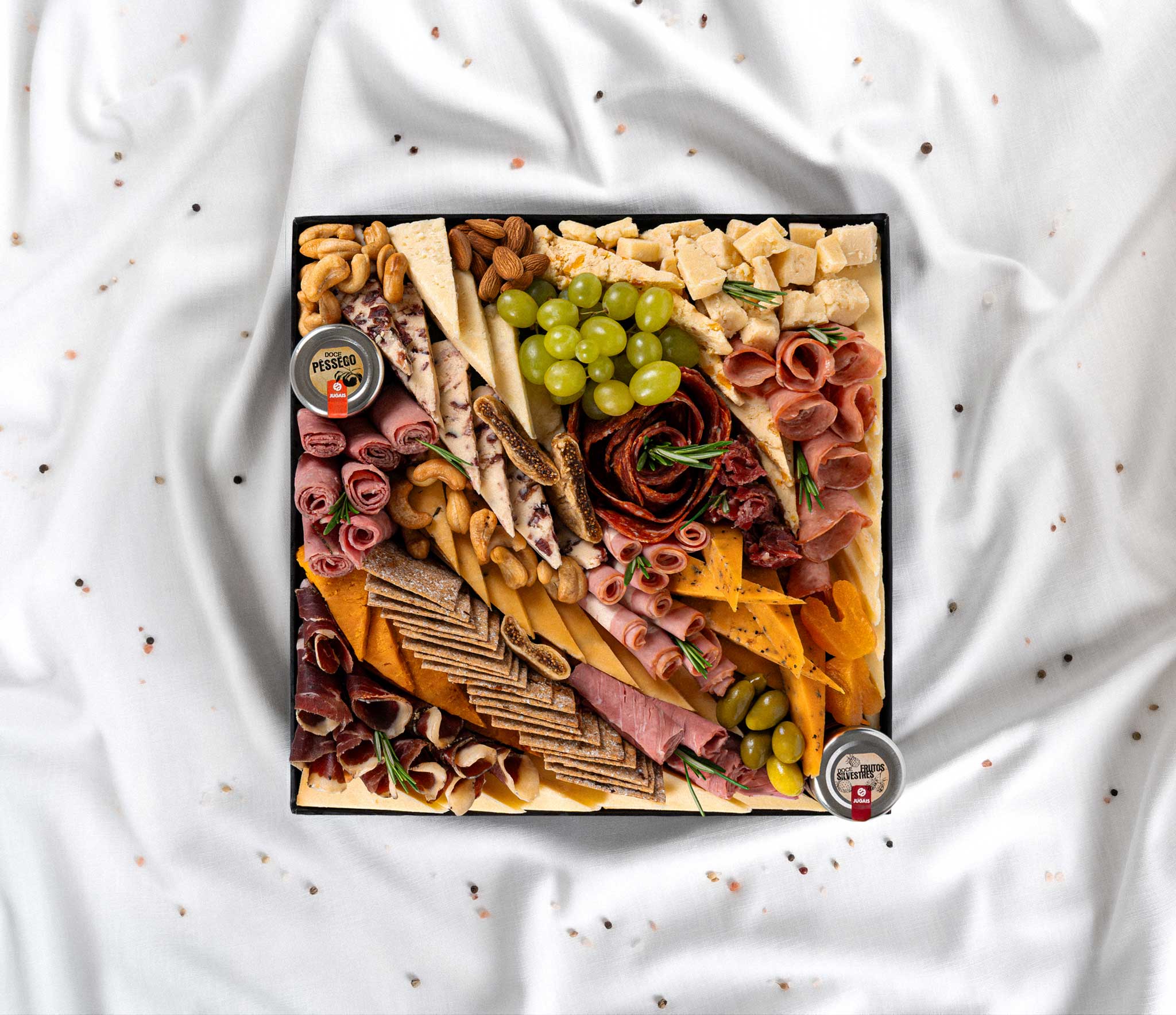 British Cheese & Charcuterie Board - AED 350.00 - The Cheeseroom The Butler's Collection - This image is providing visuals of our British Cheese board curated with care and containing artisanal cheeses around the word.