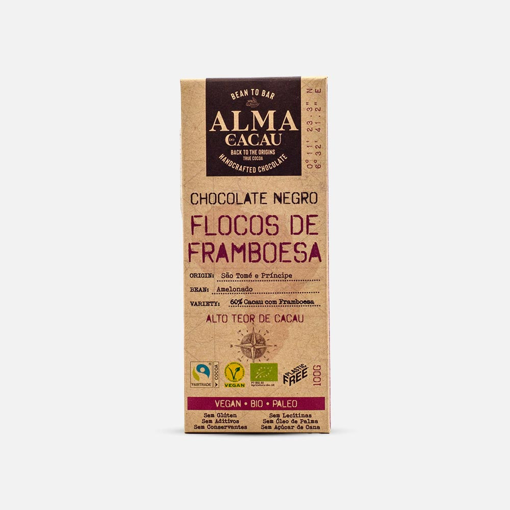 60% Dark Chocolate with Raspberry Flakes 100g