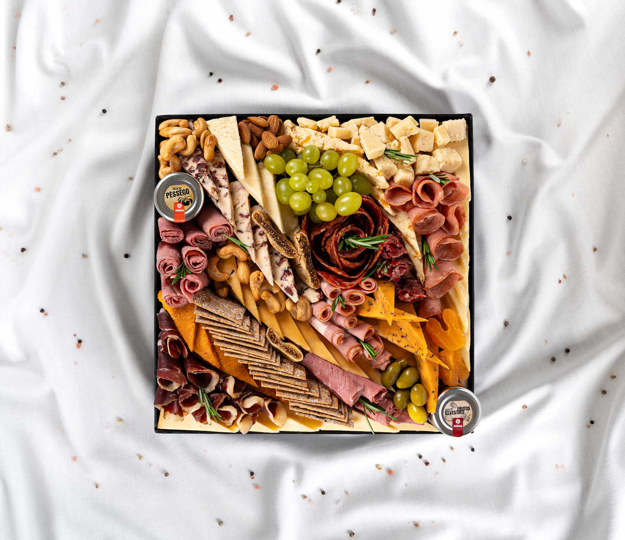 British Cheese & Charcuterie Board - AED 350.00 - The Cheeseroom The Butler's Collection  - This image is providing visuals of our British Cheese board curated with care and containing artisanal cheeses around the word.