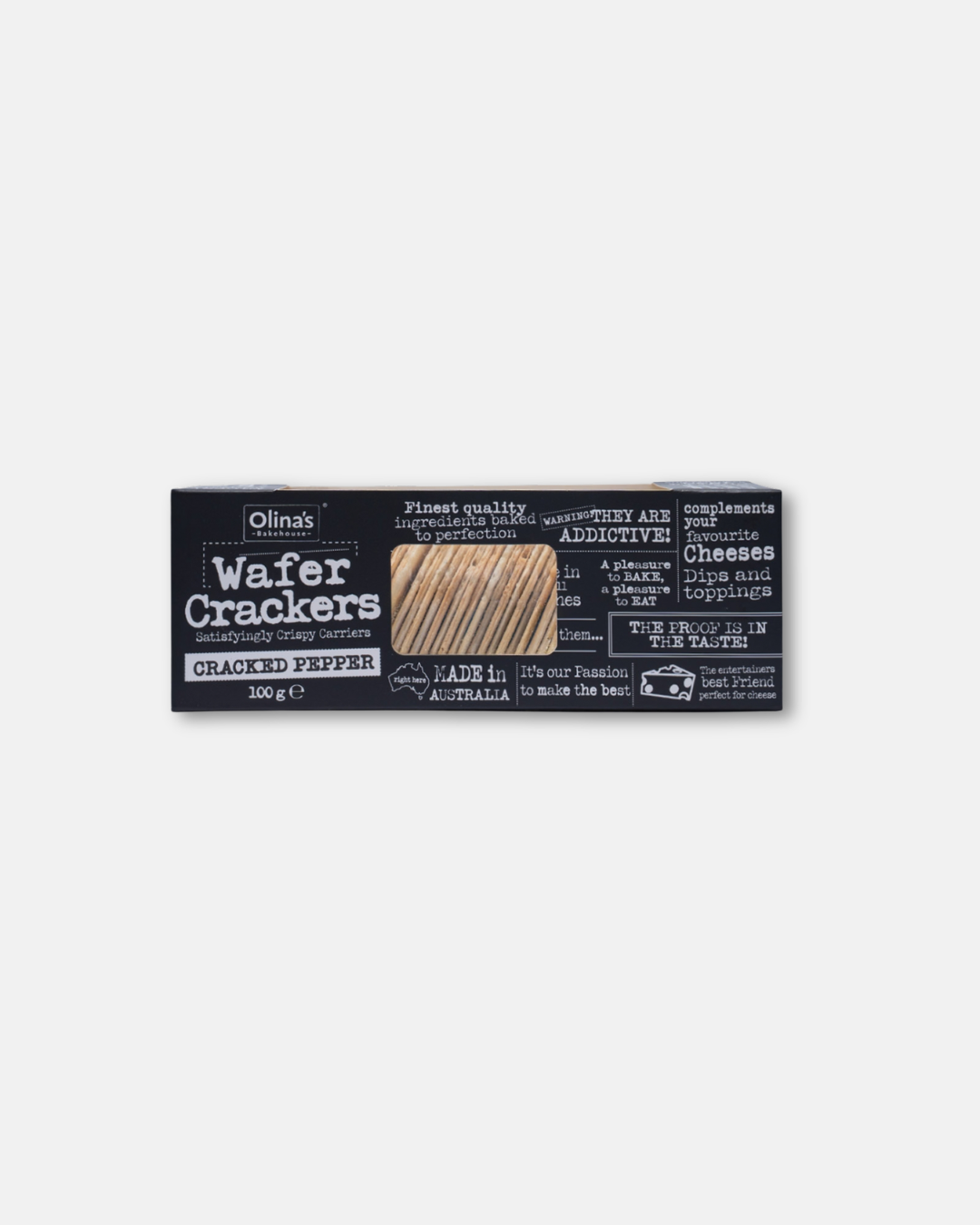 Cracked Black Pepper Wafer Crackers 100g