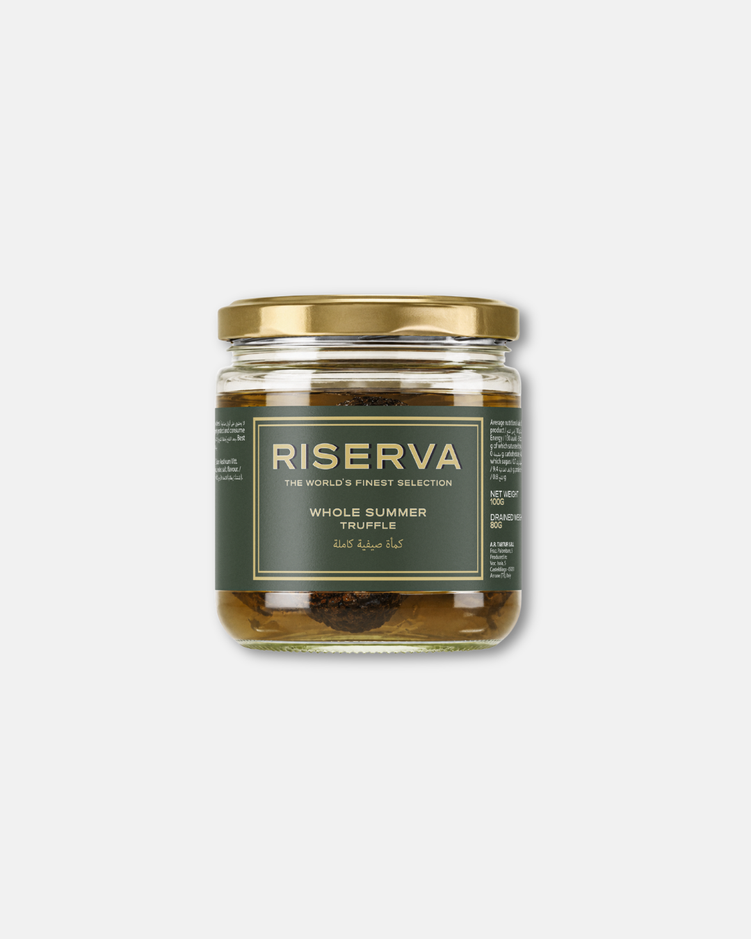 Riserva Whole Summer Truffle 100g is a jar of whole summer truffles. This gourmet truffle product is suited to enhancing pasta, risotto, and other savory dishes with distinctive truffle flavor. Balsamic truffle, truffle products Dubai, buy truffle Dubai, truffle shop Dubai, summer truffle Dubai, whole summer truffle Dubai, buy truffles Dubai, summer truffles UAE, buy truffles online UAE, whole summer truffle.